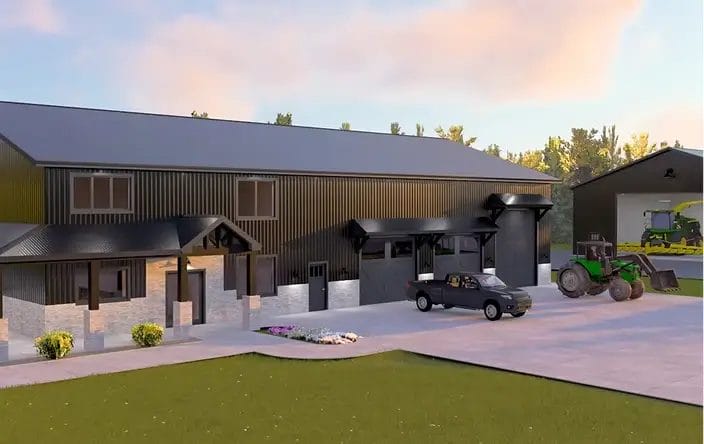 Post frame garage and living space combination